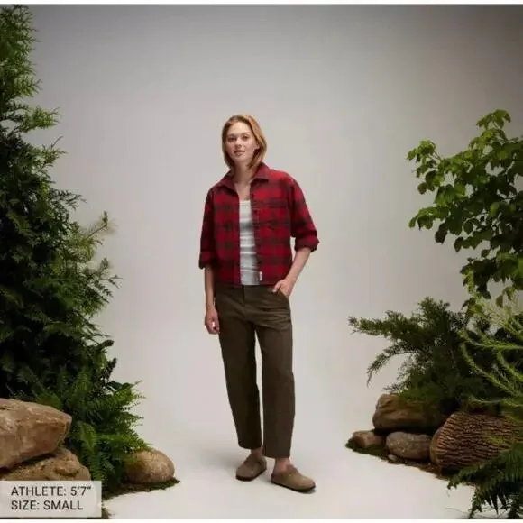 100% COTTON ALPINE DESIGN NWT SIZE L hike red bison plaid BUTTON SHIRT - Picture 4 of 7